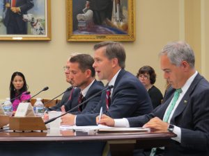 Jim Luther testifies before a congressional committee on oversight of federally funded research.